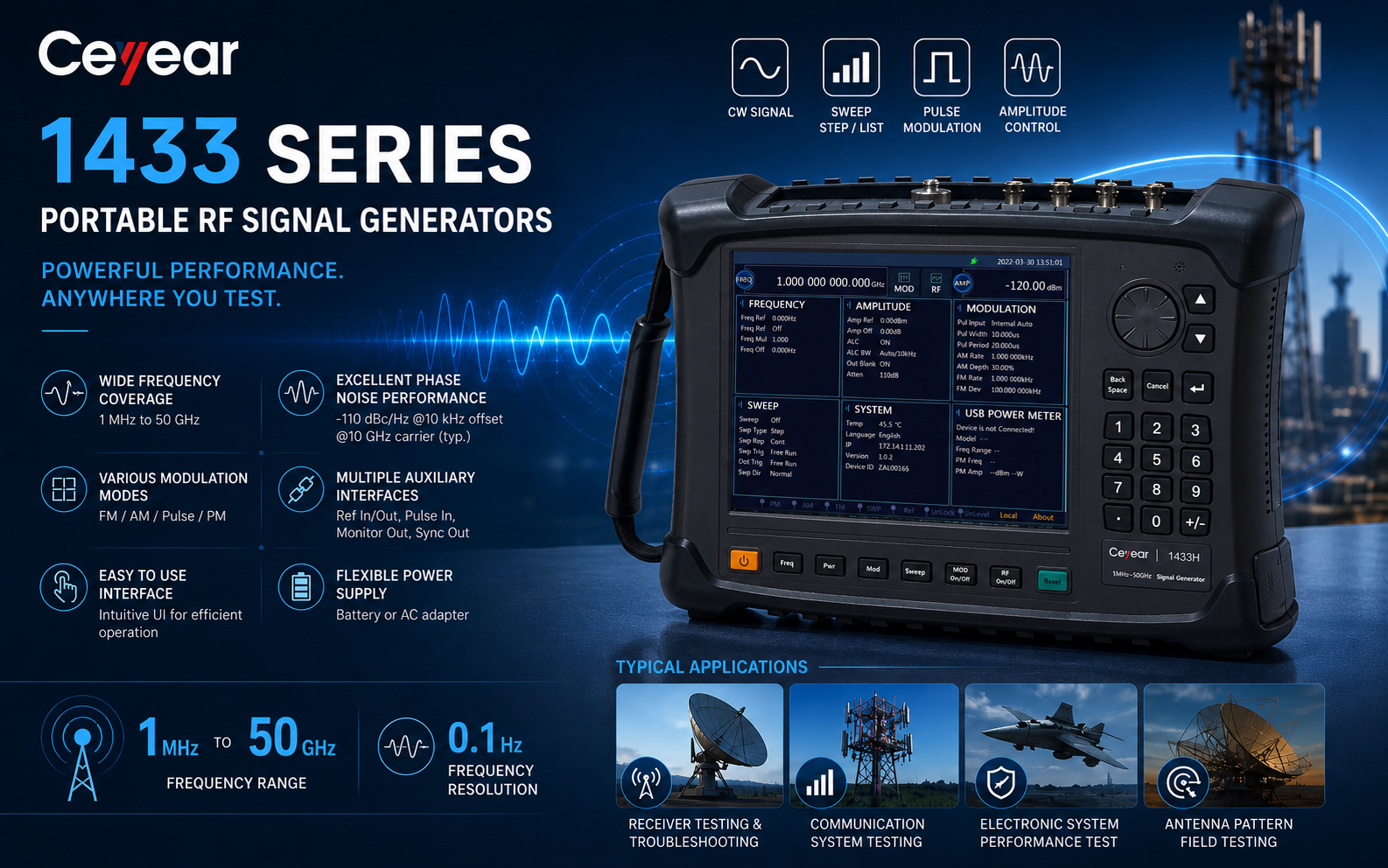 Ceyear 1433 Series Portable RF Signal Generators